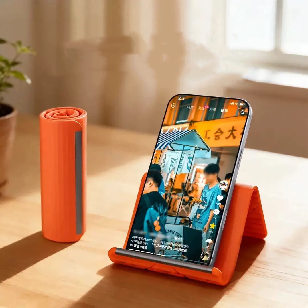 Laptop Stand - ขาตั้งโทรศัพท์แบบพกพาซิลิโคนสำหรับวางบนโต๊ะ แท็บเล็ต แล็ปท็อป ดีไซน์สร้างสรรค์ ยืดหยุ่น พับได้